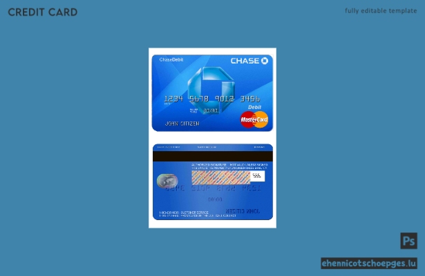 USA Chase Bank MasterCard Debitkarte – Beispielvorschau